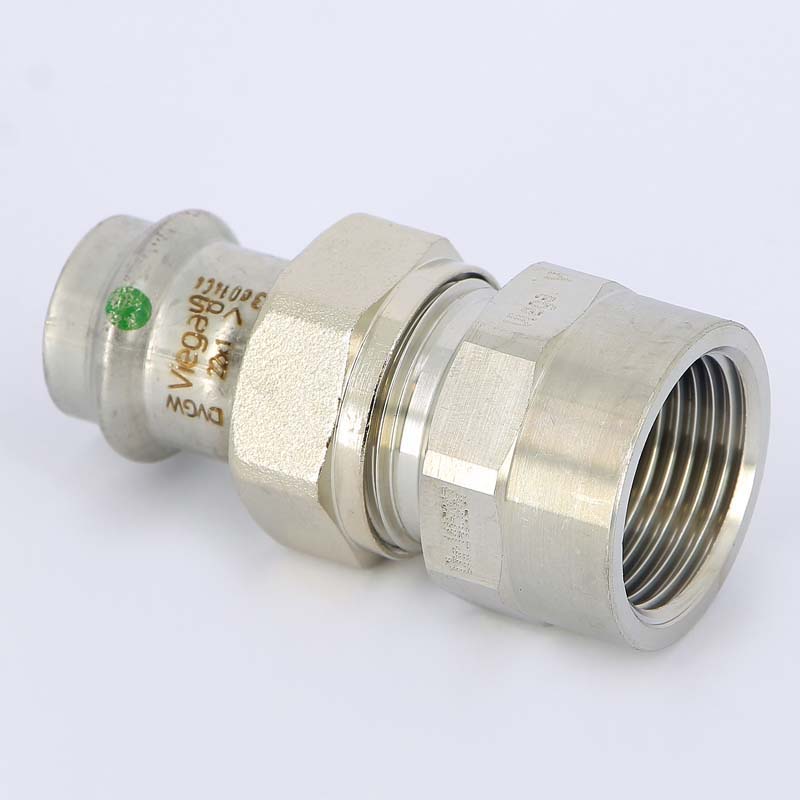 Муфта пресс-В разъёмная 22x1" с плоской прокладкой нержавеющая сталь Sanpress Inox VIEGA