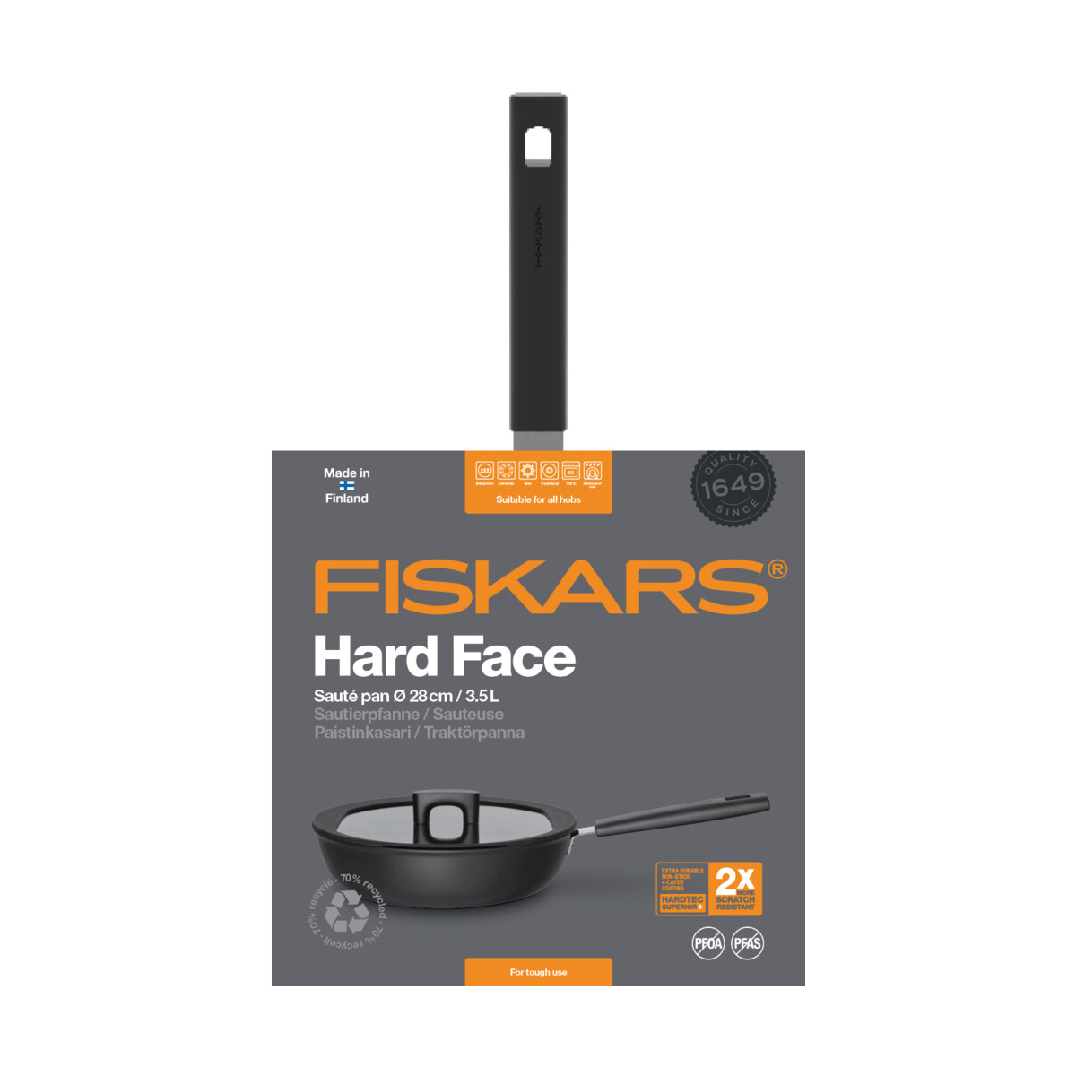 Сотейник "hard face" 28 см, 3,5 л (1/4) "fiskars" 1052232