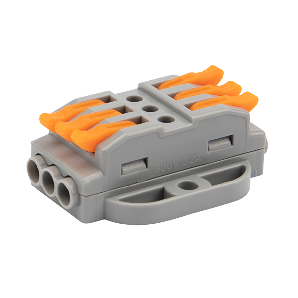 Клеммы проходные смк 222-423p, 3 полюса упак. 5 шт. (серые) (1/10) "rexant" 07-6263-5