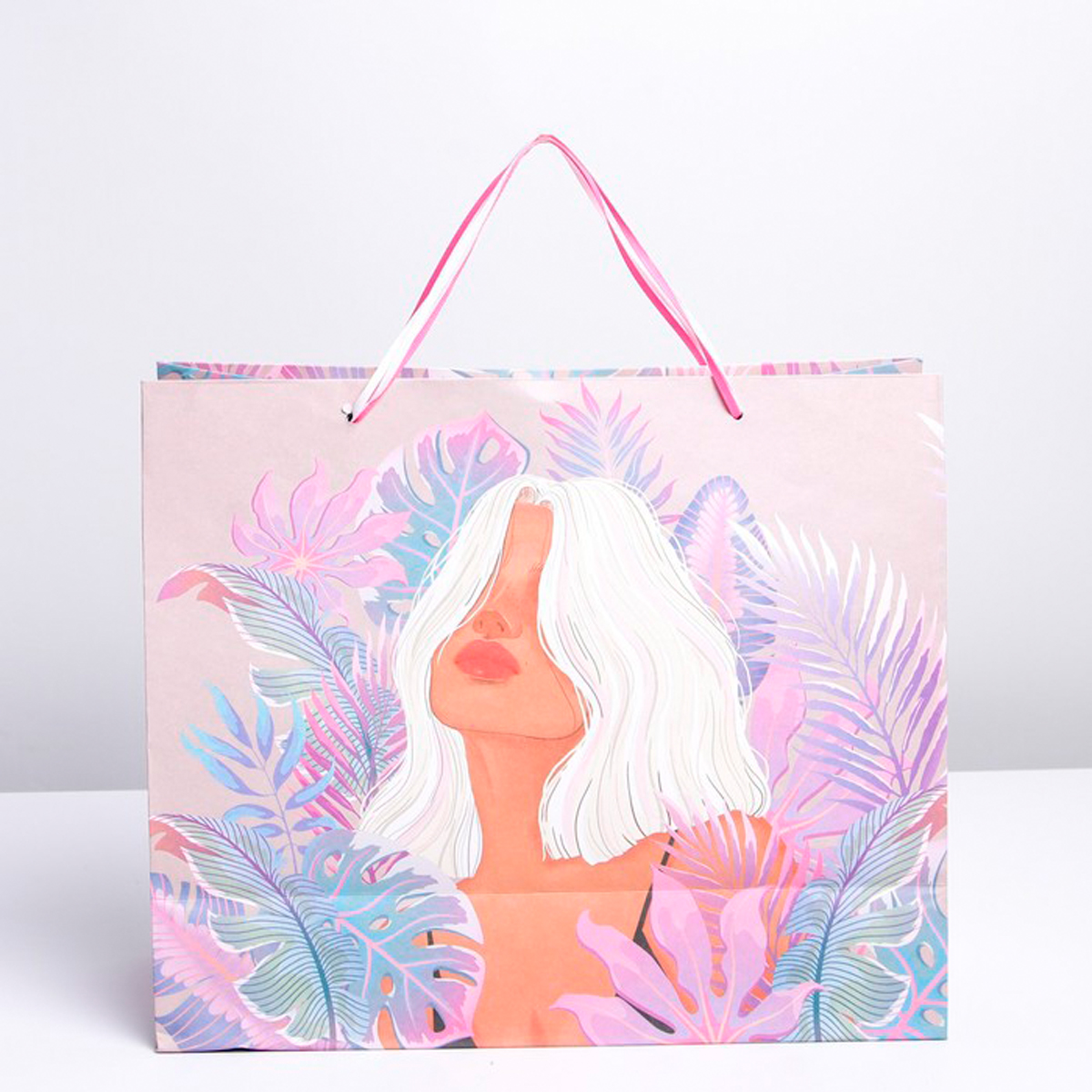 Пакет подарочный крафтовый с окошком "нежность" 31*26*11 см (1/176) "дарите счастье" 7167121