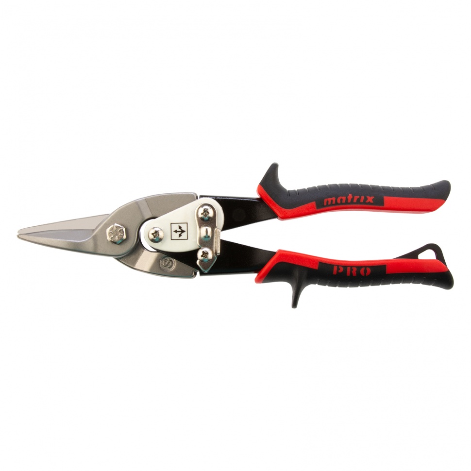 Ножницы по металлу, 250 мм, прямой рез, сталь CRMO, двухкомпонентные рукоятки, PRO Matrix (78322)