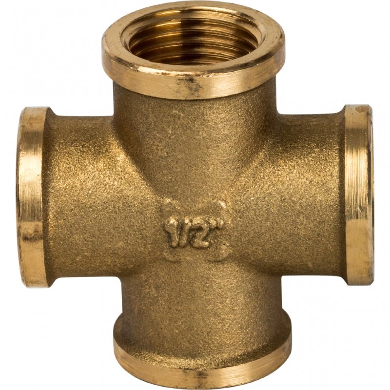 Крестовина резьбовая ВР 1/2" латунь STOUT