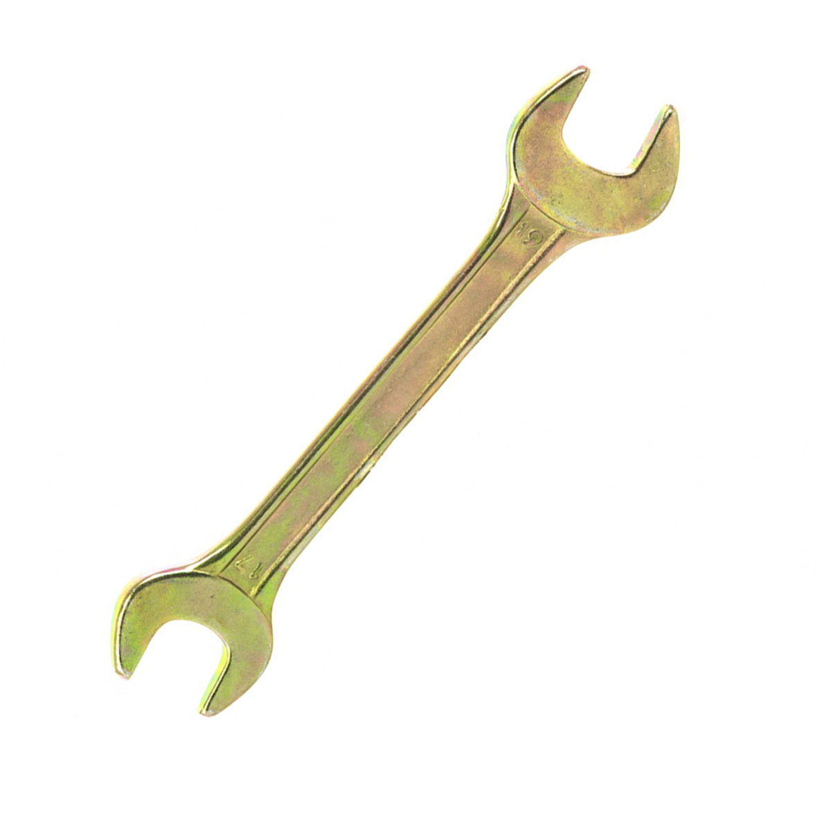 Ключ рожковый 17 х 19 мм, желтый цинк (1/200) "сибртех"