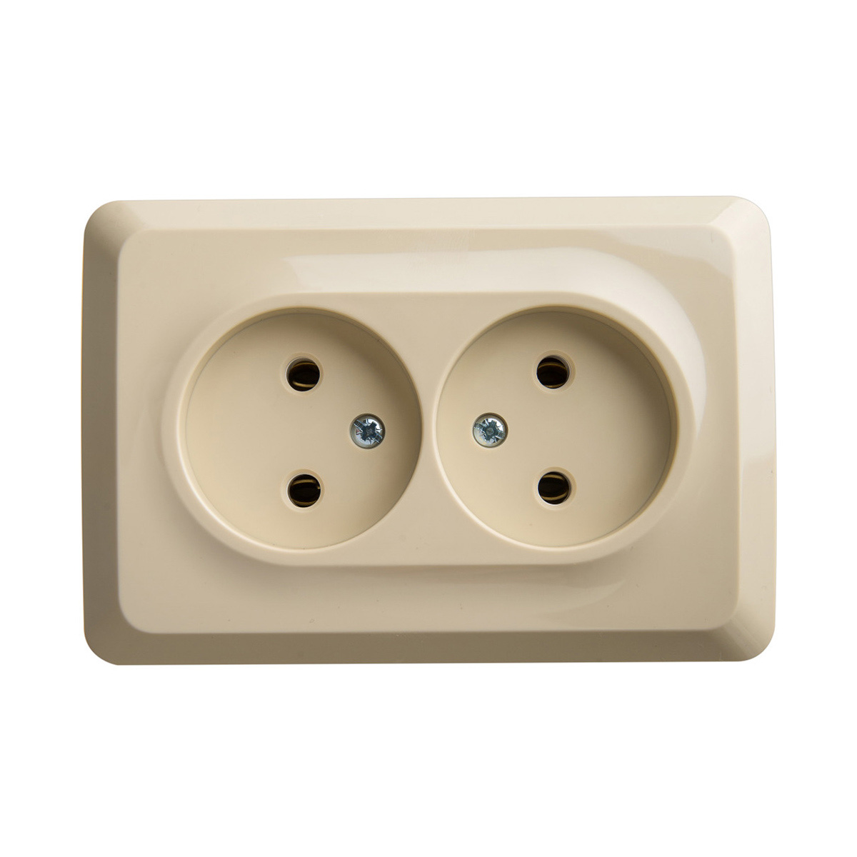 Розетка открыт. уст. "этюд" угловая 2-х местн. 16а, кремовый (1/9/72) "schneider"