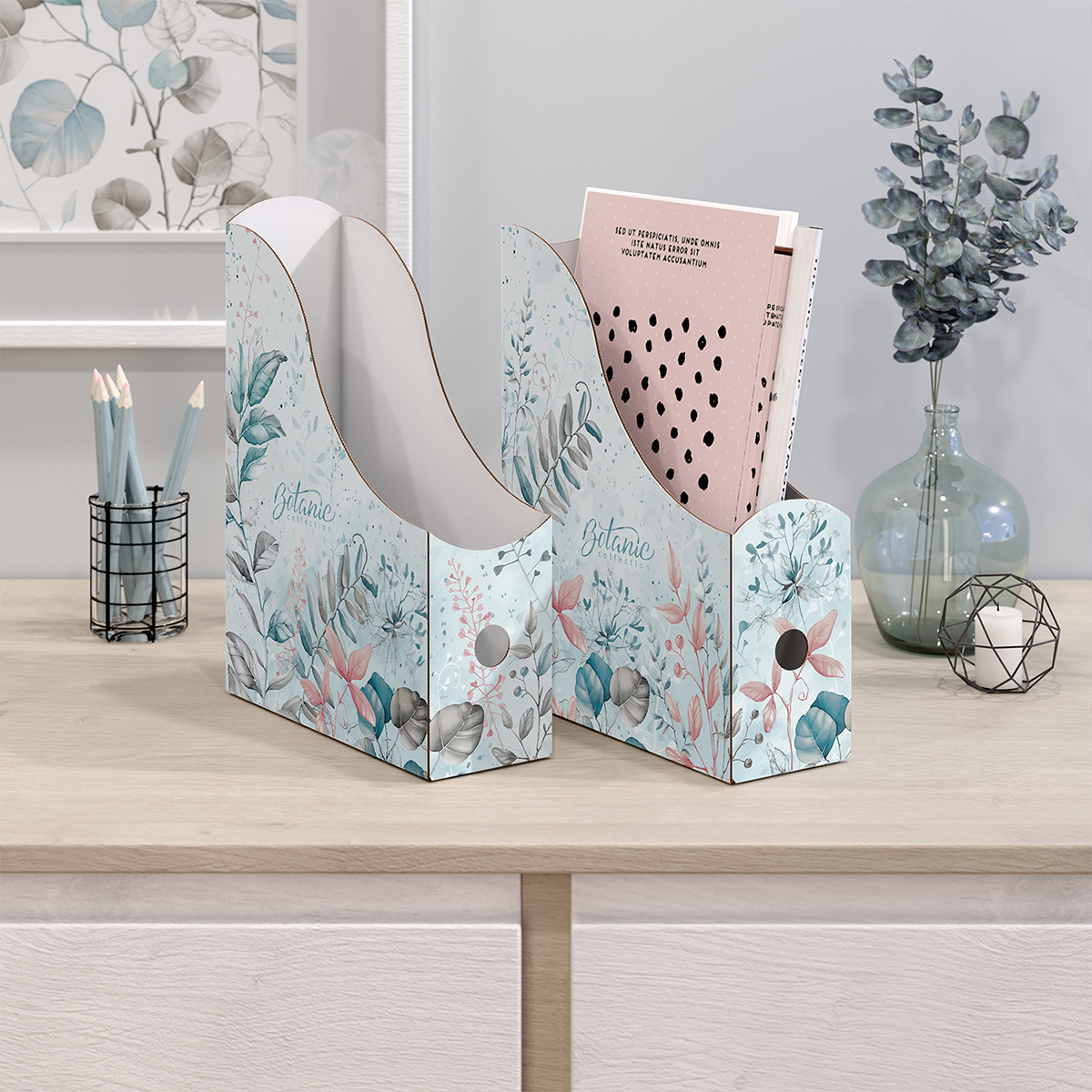 Лотки для бумаг "botanic" 3 шт. 29,5*23,5*8,5 + 3 шт. 31*23,5*8,5 см (1/12) "valiant" bt-3vp-85