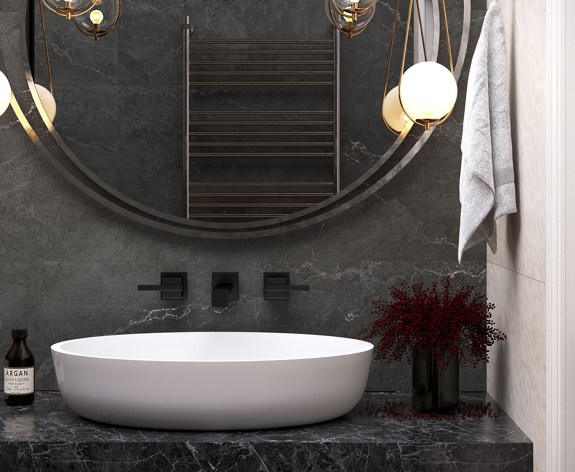 Leda black керамогранит карвинг 60x60