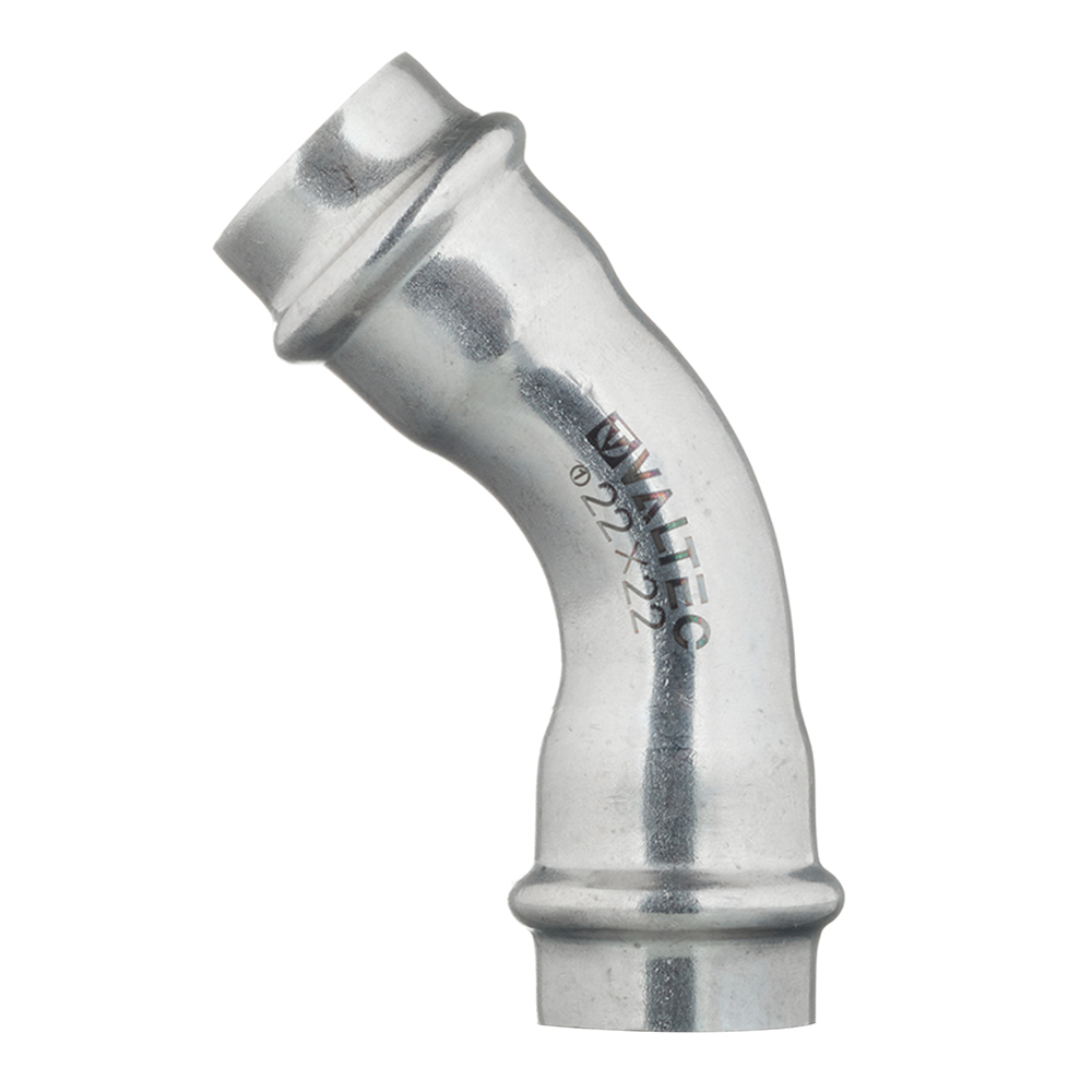 Угол пресс 45' 22 нержавеющая сталь VALTEC