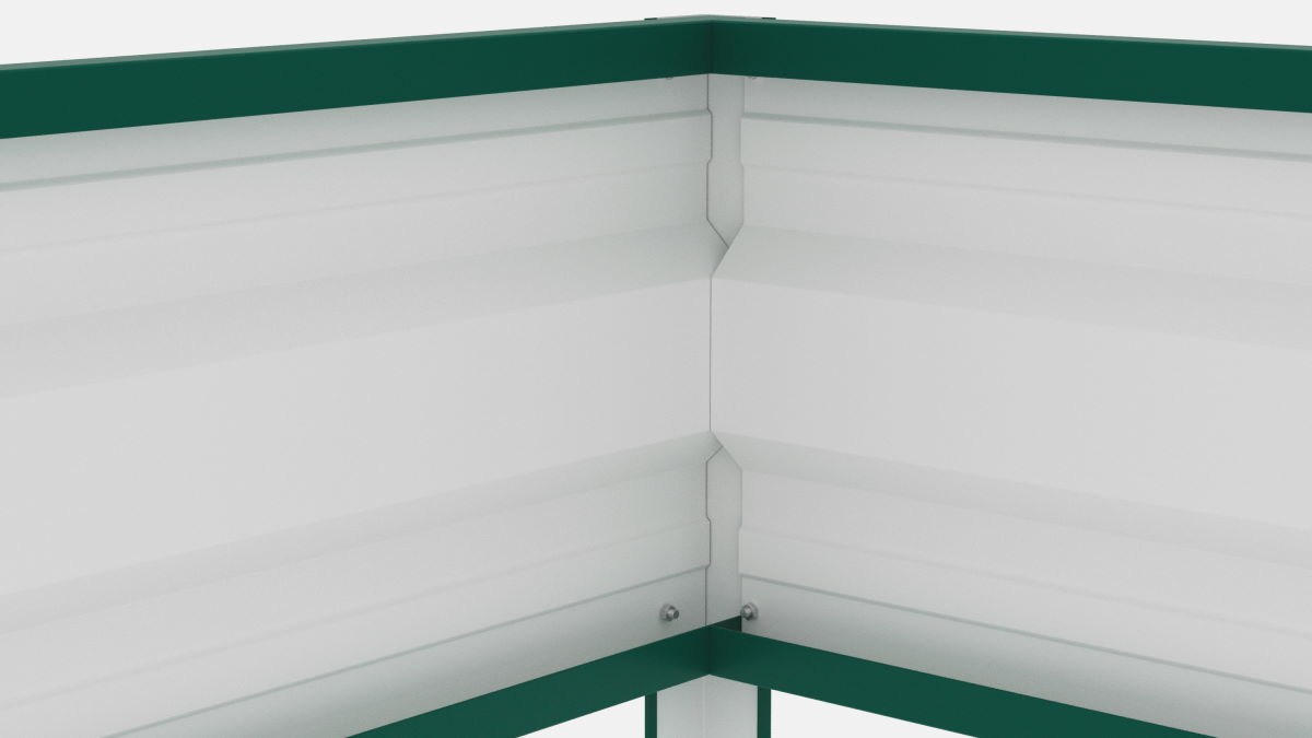 Грядка оцинкованная с полимерным покрытием Усиленная (с ребрами жесткости) , металл 0.6 мм, длина 9 м, ширина 0.8 м, высота 0.3 м, цвет Зеленый