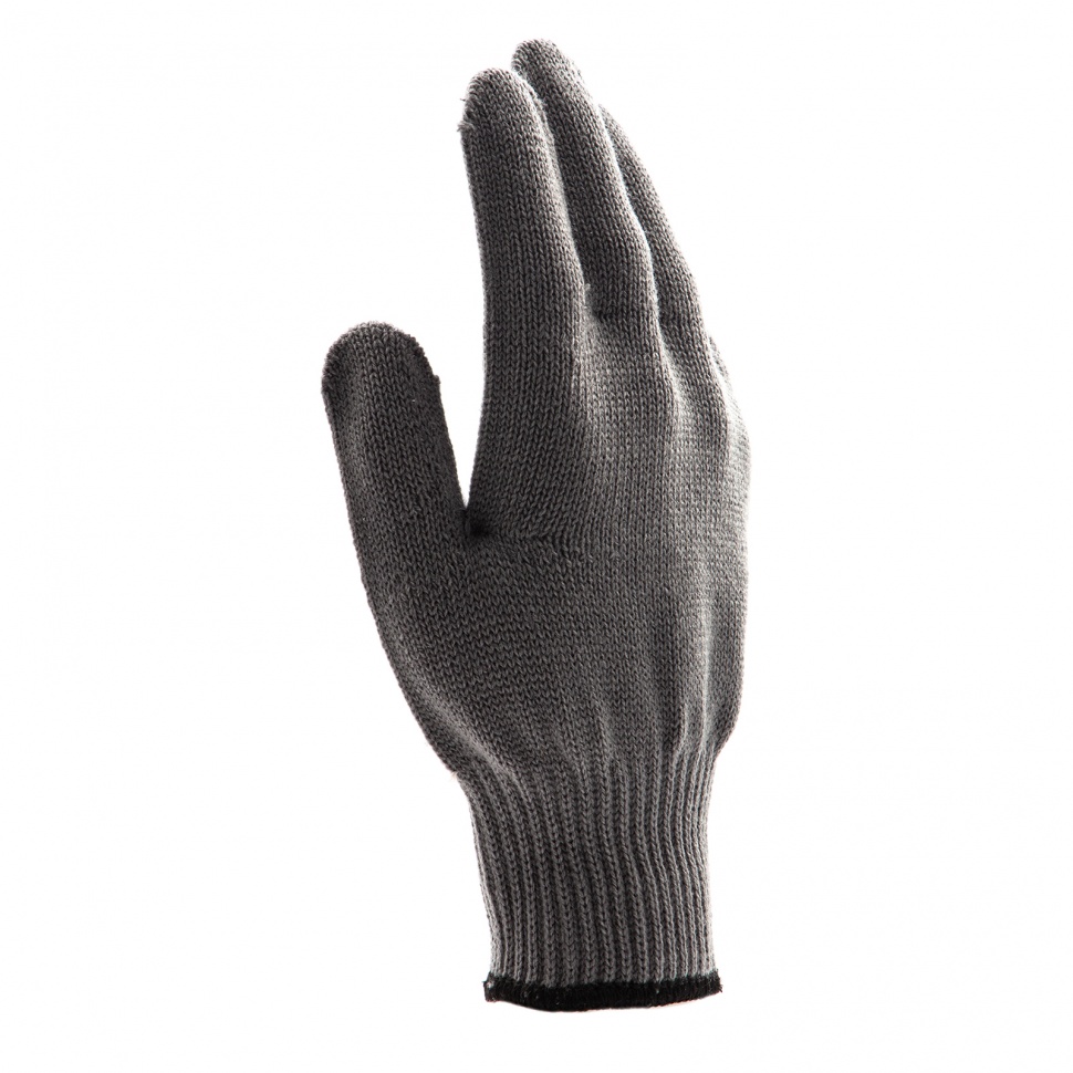 Перчатки трикотажные, акрил, серая туча, оверлок Сибртех (68652)