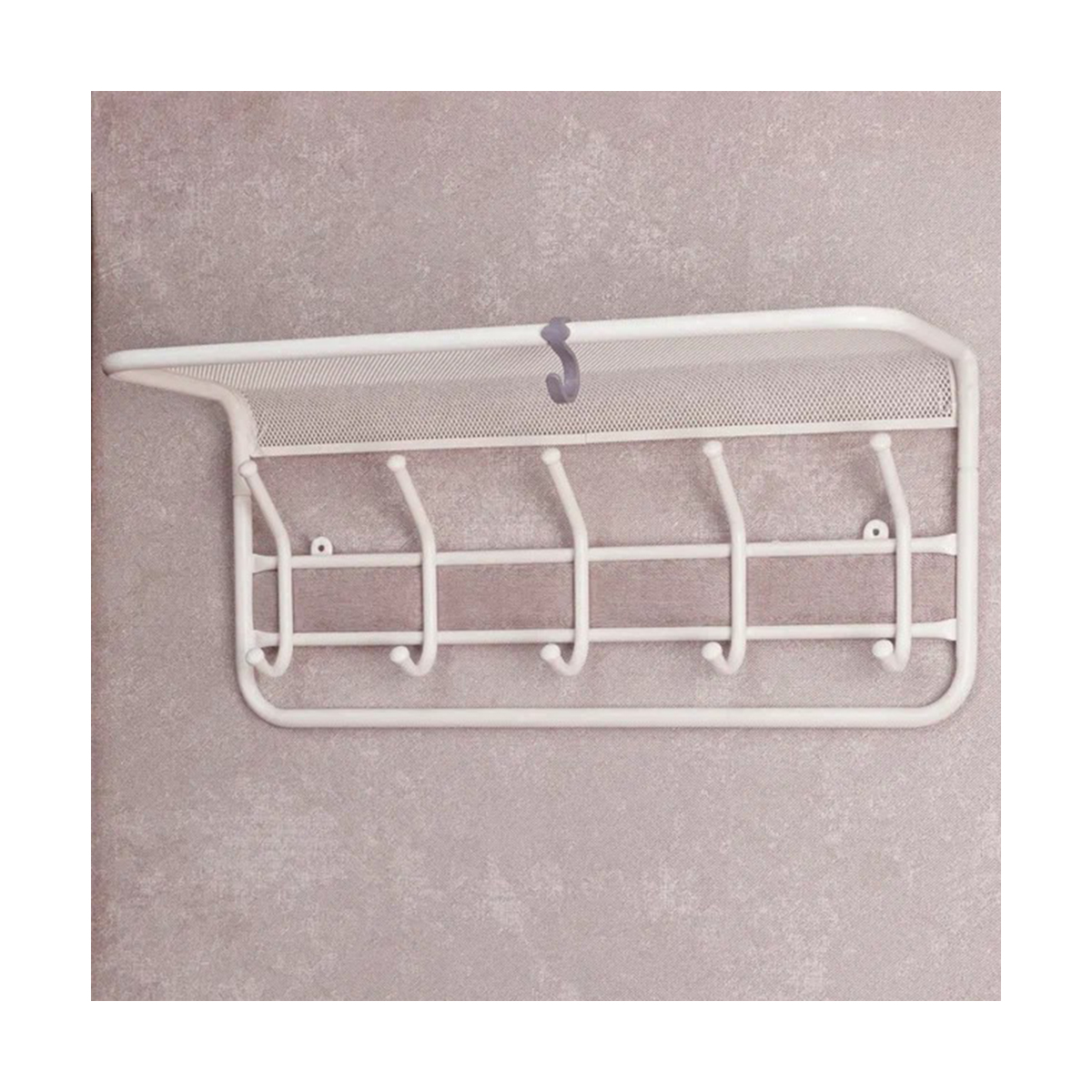 Вешалка настенная с полкой "гранада 21" (5 крючков) 600*220*260 мм белый (1) вспг21 б