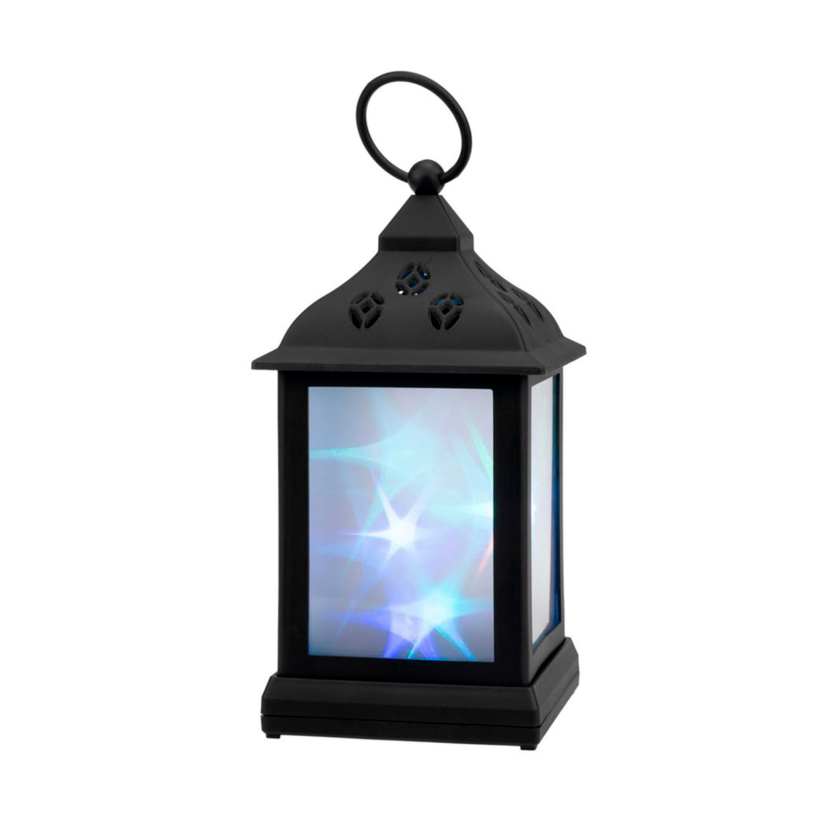 Фонарь декор. 11*11*22,5 см, черный, разноцв. мерцающий свет (1/12) "neon-night" 513-064