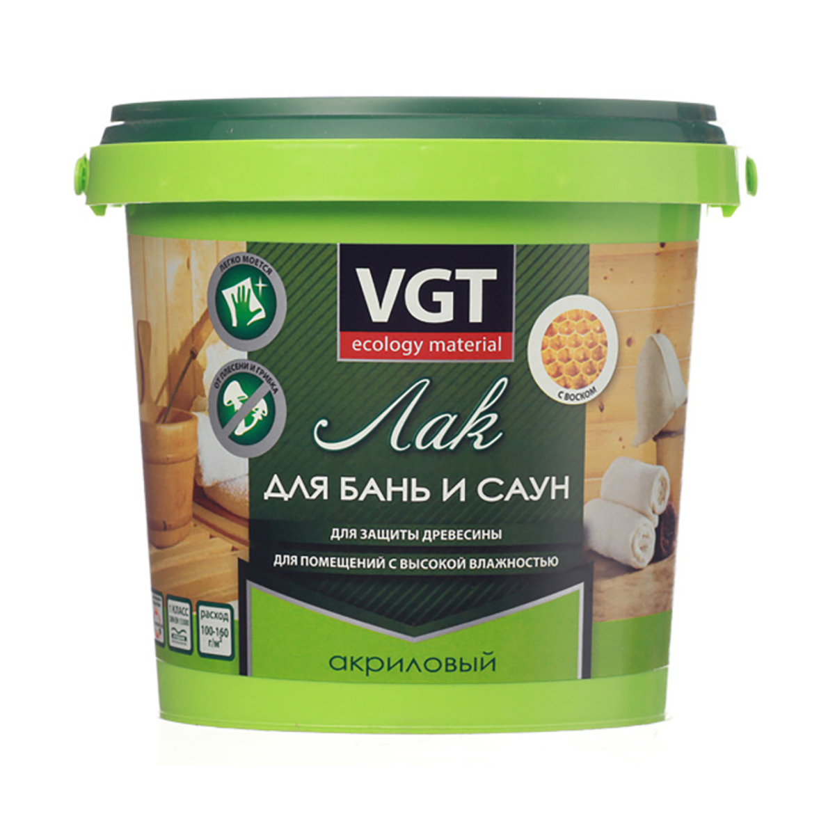 Лак акриловый для бань и саун 9 кг (1) "вгт"