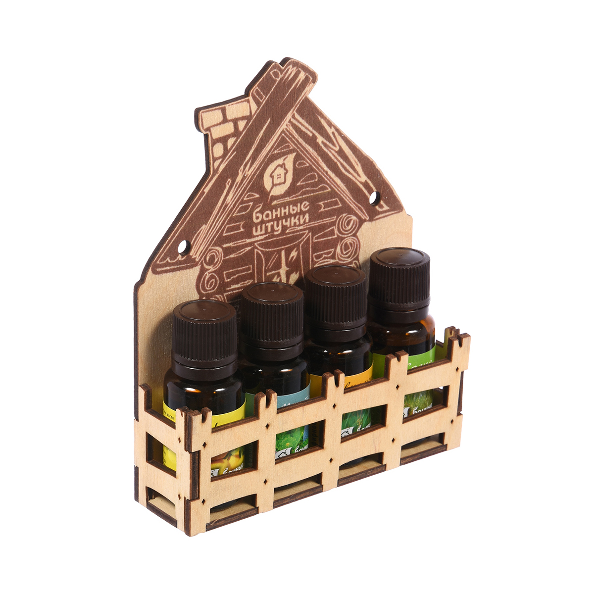 Масла эфирные "банька" набор 4 шт. (эвкалипт, сосна, лимон, пихта) (1/10) "банные штучки" 33401