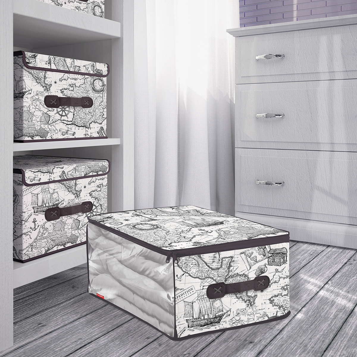 Кофр для хранения "expedition" 35*30*20 см с застёжкой-молнией (1/24) "valiant" ex-cb-s