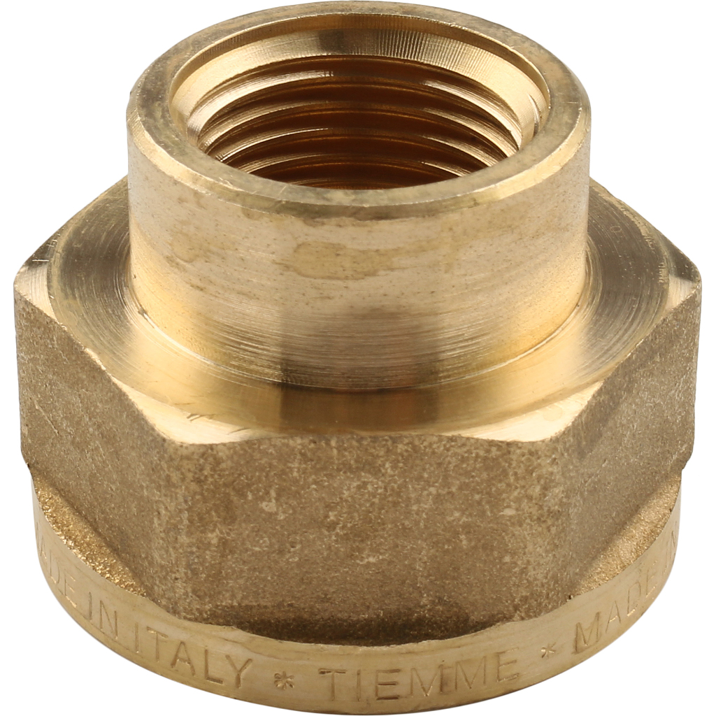 Муфта резьбовая ВР 1" x 1/2" латунь TIEMME