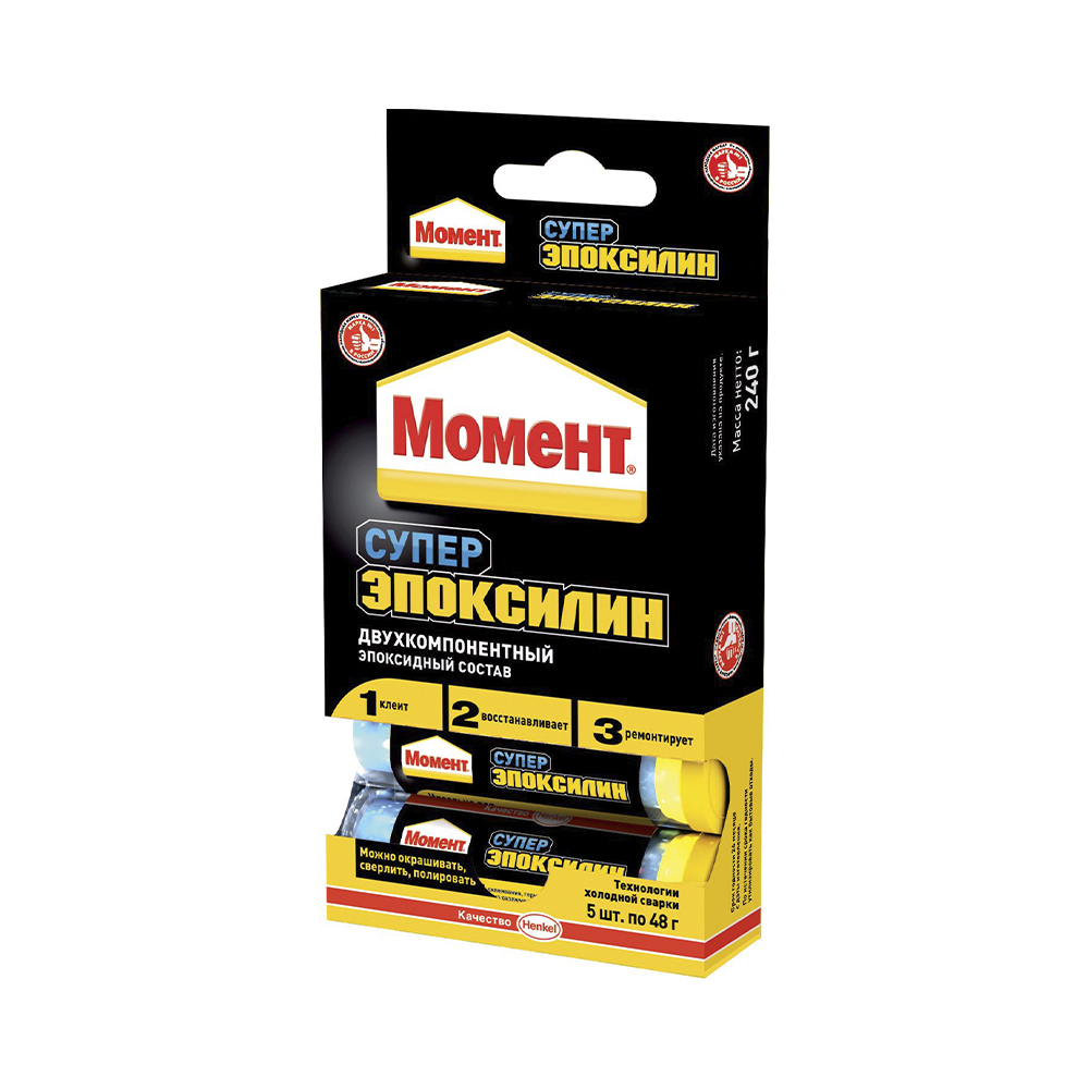 Двухкомпонентный эпоксидный состав Момент Супер Эпоксилин, 48 г в шоубоксе