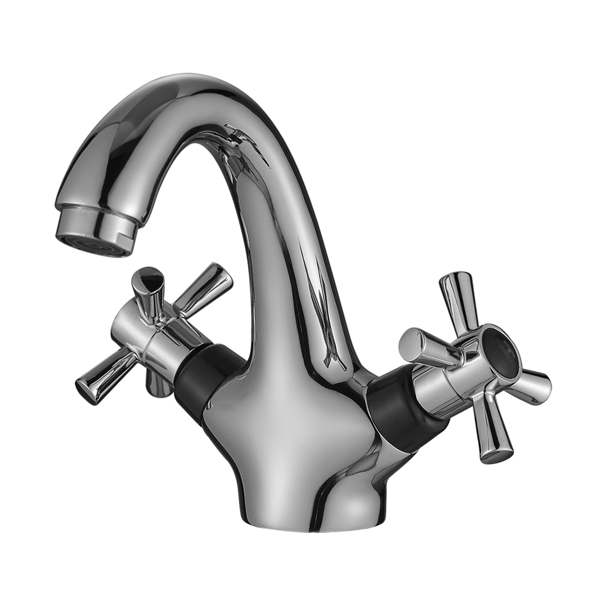 Смеситель для умывальника dr51011-black двухвентильный монолитный (1/12) "decoroom"