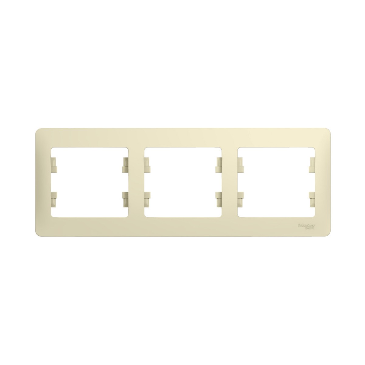 Рамка "glossa" 3-х местн. горизонтальная, бежевый (1/15/90) "schneider"