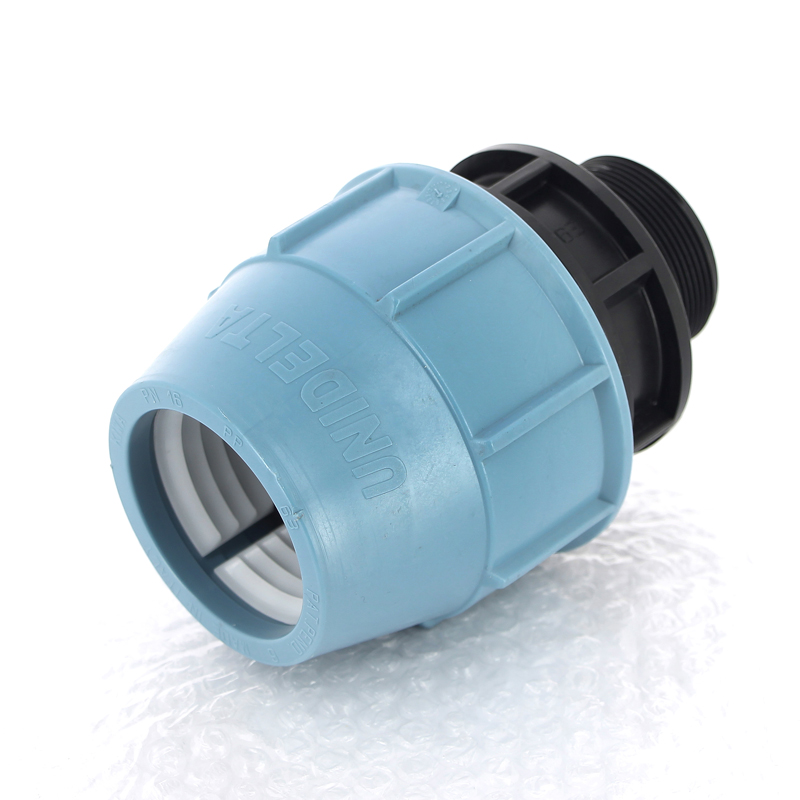 Муфта ПНД обжимная НР 63 х 2" для водопроводных труб UNIDELTA