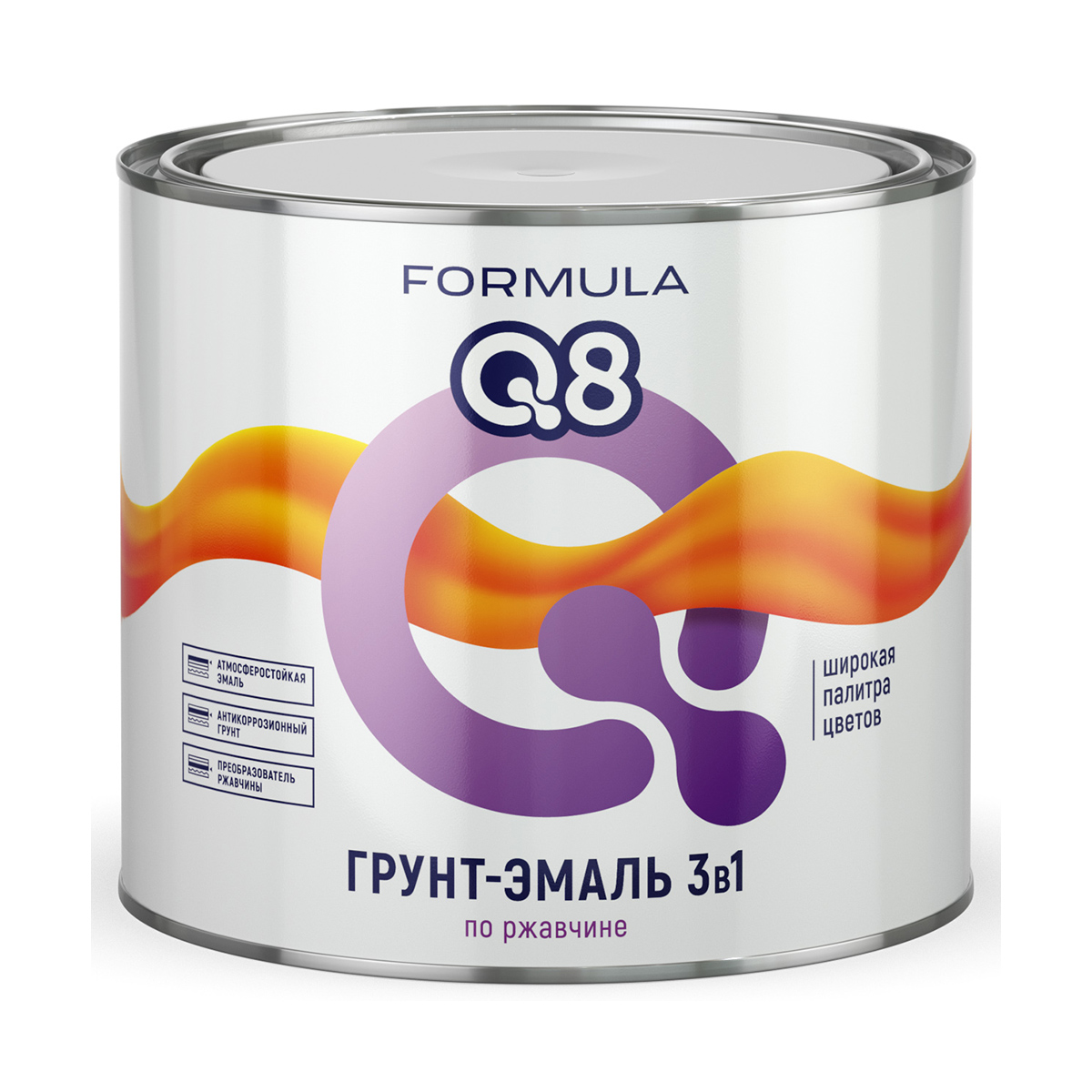 Грунт- эмаль по ржавчине "formula q8"  красно-коричневая  1,9 кг (1/6)