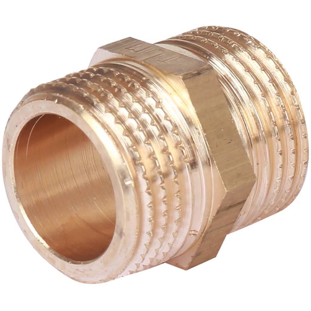 Ниппель резьбовой НР 1/2" x 1/2" латунь TIEMME