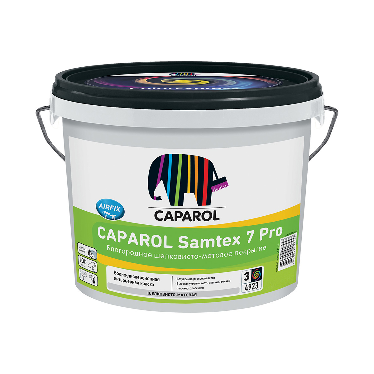Краска интерьерная "samtex 7 pro" база 3 (бесцветная) 9,4 л (1) "caparol"