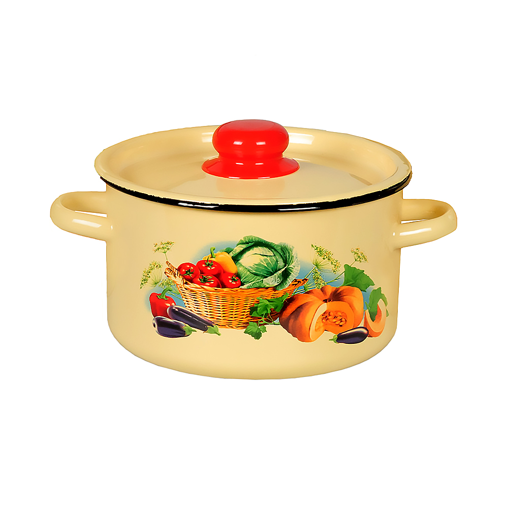 Кастрюля эмалиров. с крышкой декор. 7 л (1/2) "стальэмаль"  1с18с