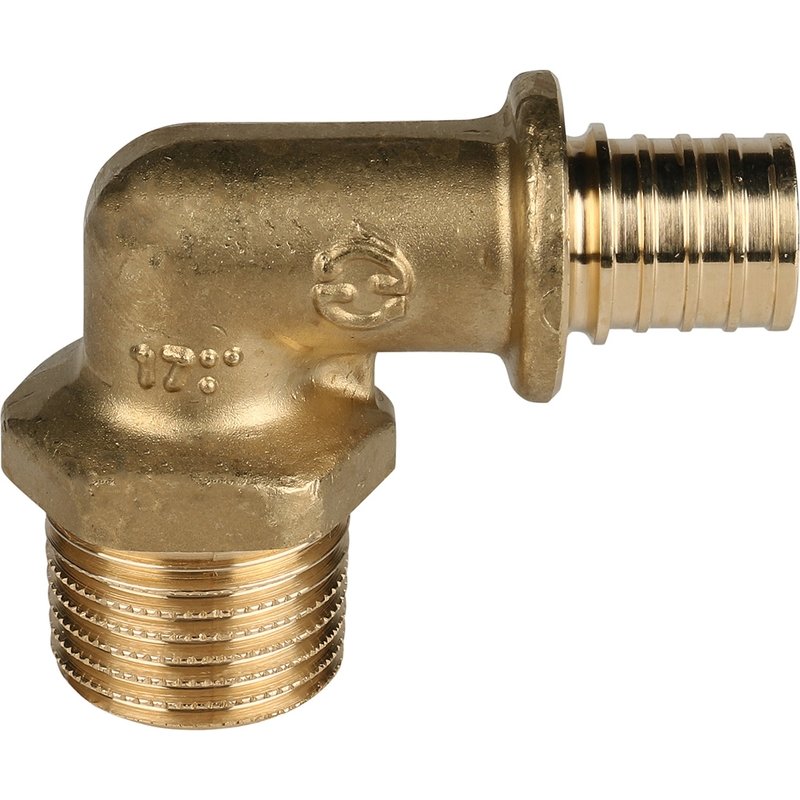 Угол переходной 16 x 1/2" НР аксиальный для труб PE-X STOUT