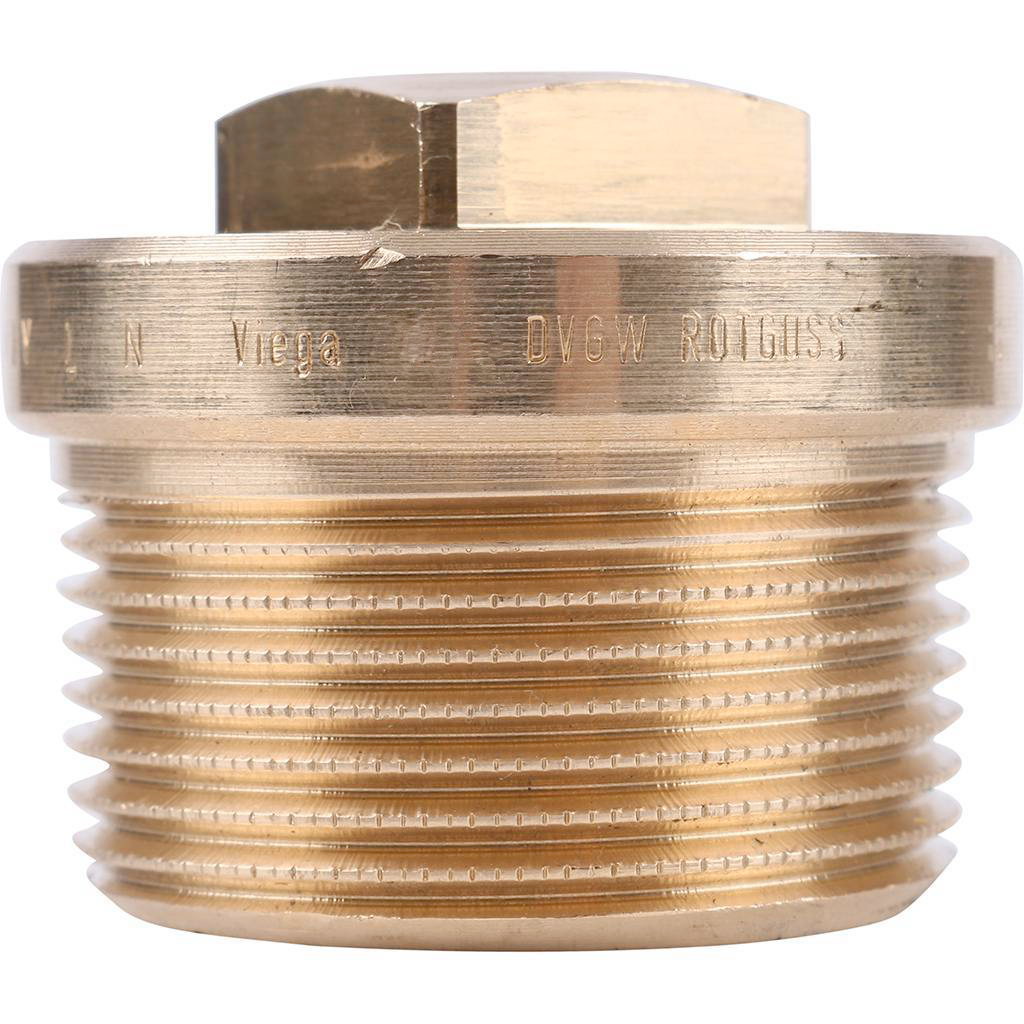 Заглушка резьбовая (НР) 1"1/2 с квадратом и бортиком, бронза VIEGA (322168)