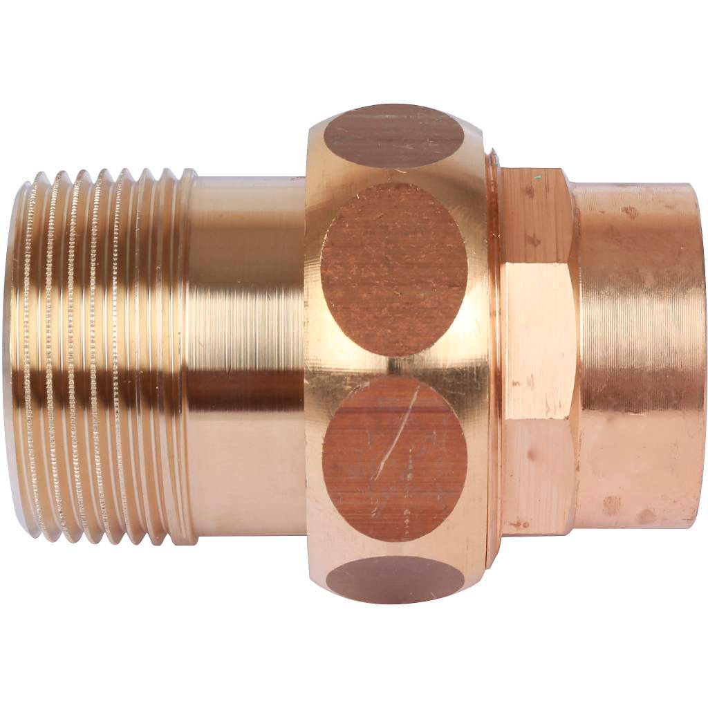 Американка (сгон) 35x1 1/4" НР с плоской прокладкой под пайку бронзовая SANHA 1433135114