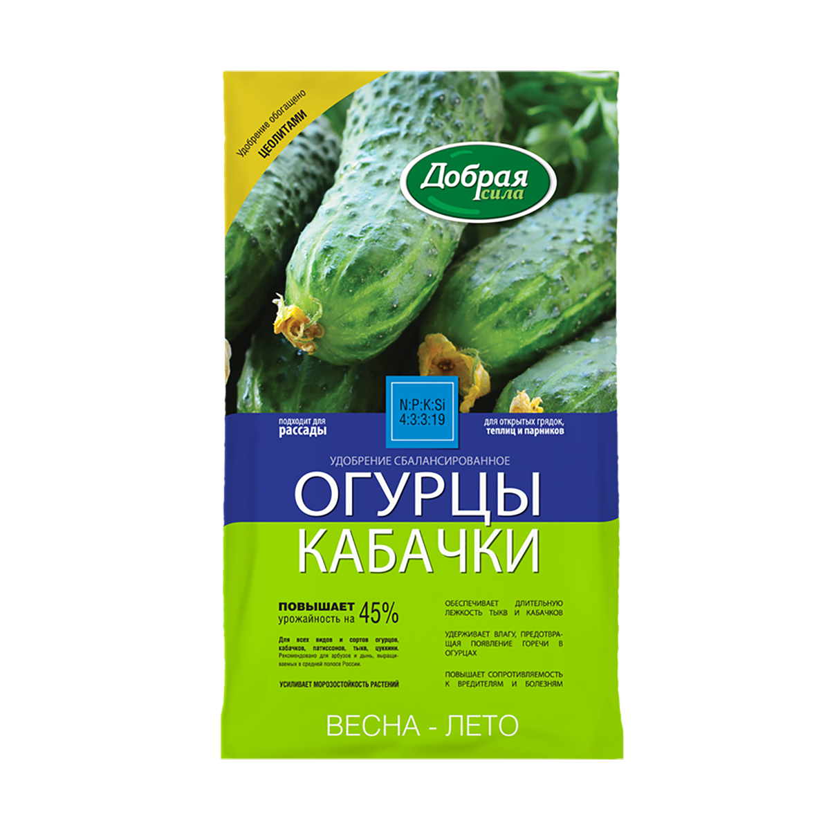 Удобрение "добрая сила" огурцы-кабачки 0,9 кг (1/12)