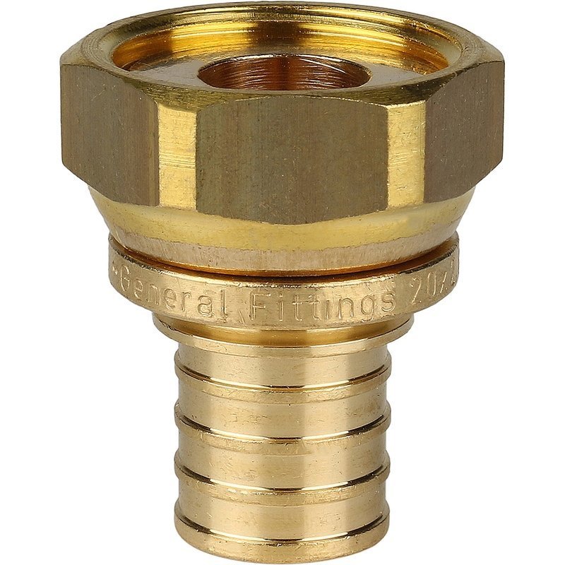 Муфта с накидной гайкой 20 x 3/4" аксиальная для труб PE-X STOUT