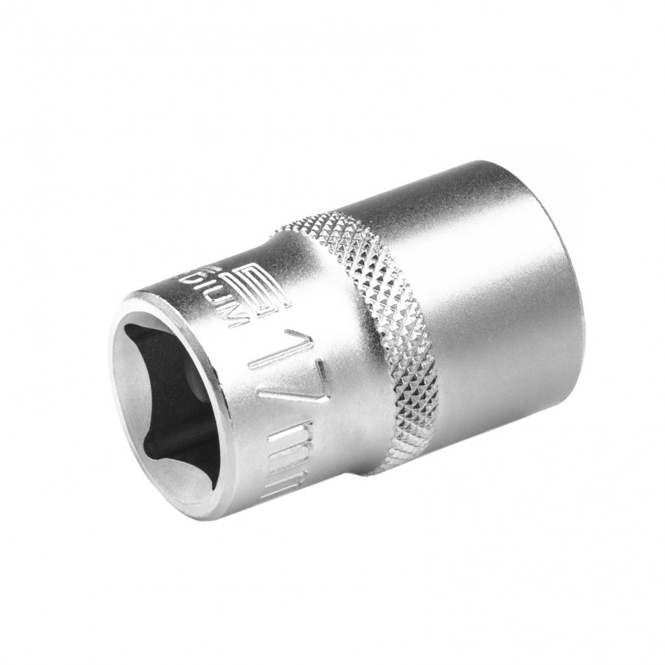 Головка торцевая, 17 мм, двенадцатигранная, CrV, под квадрат 1/2, хромированная Stels (13662)