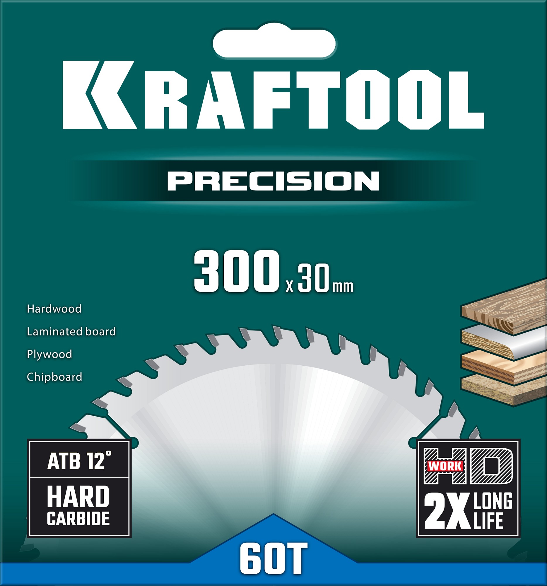 KRAFTOOL Precision, 300 х 30 мм, 60Т, пильный диск по дереву (36952-300-30)