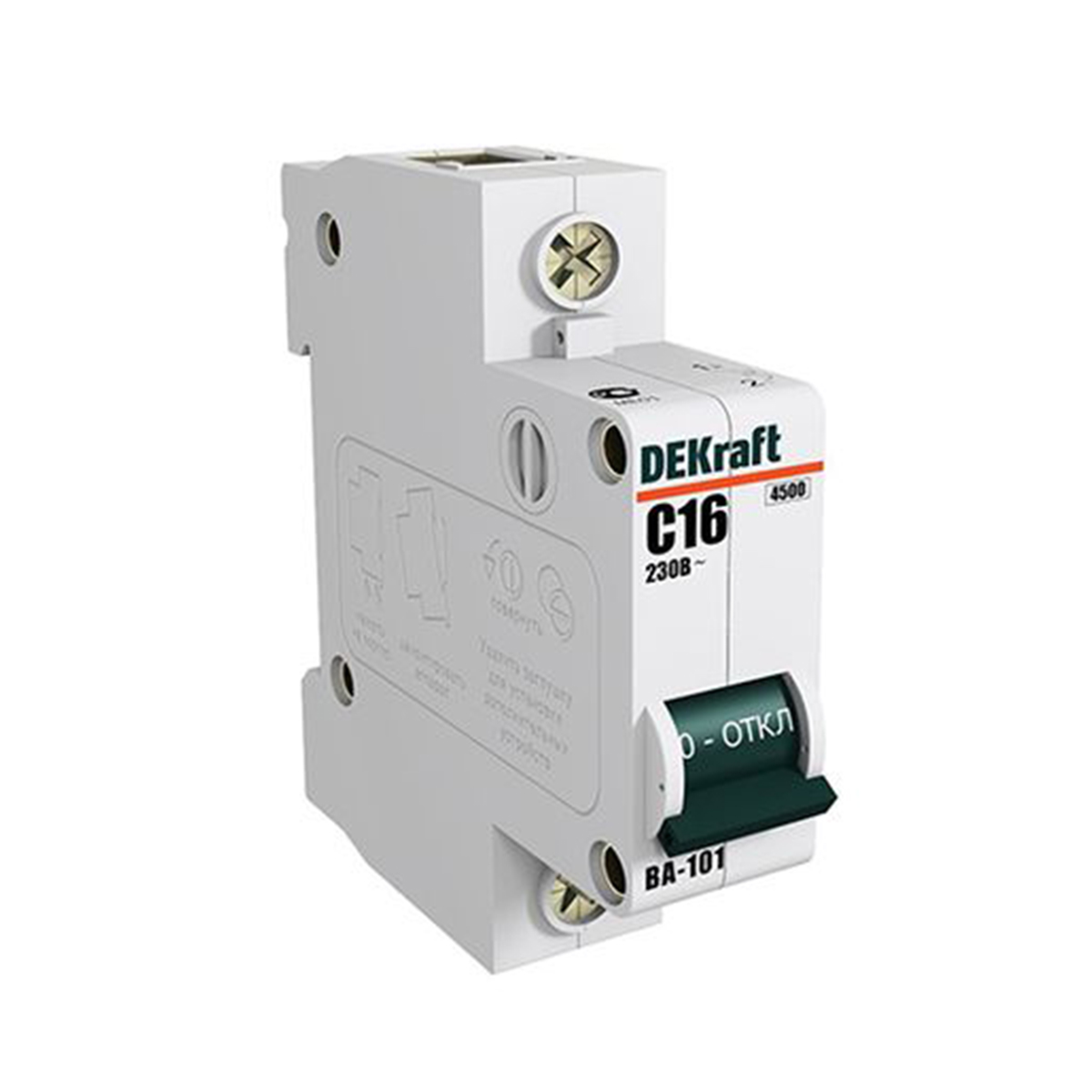 Выключатель автомат. ва-101 1р 6а 4,5ка тип с (1/12/144) "dekraft"