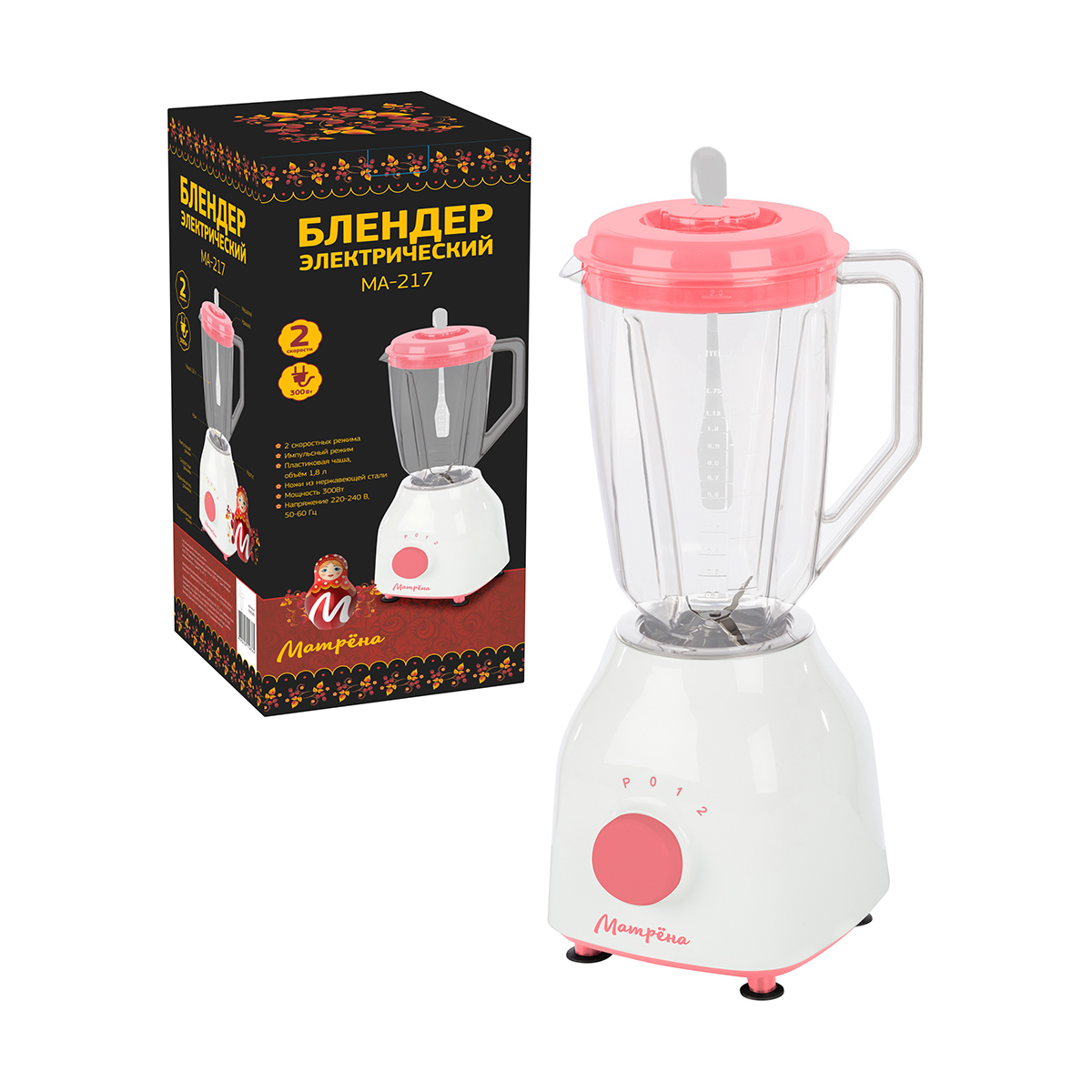 Блендер "матрёна" ma-217 с чашей 300 вт, 2 скорости (1/6)