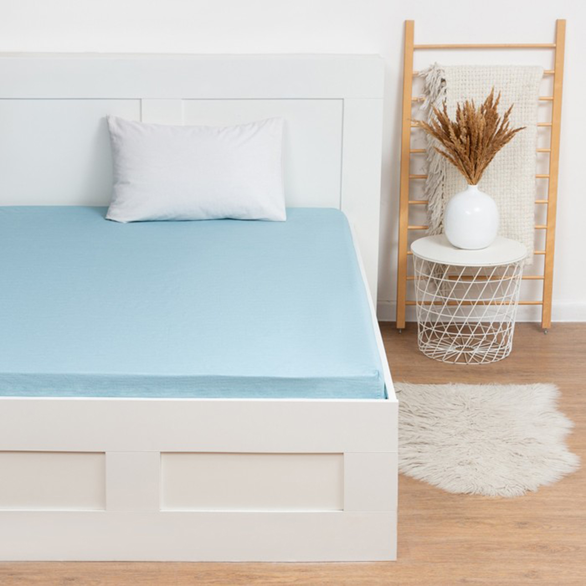 Простыня на резинке "lovelife" 160*200*25 см аквамарин (поплин) (1) 9035714