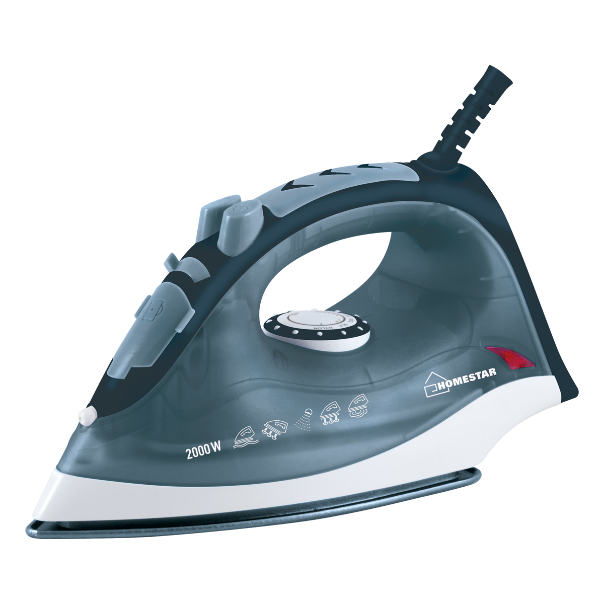 Утюг "homestar" hs-4003  2000 вт подошва керамич. (1/10) серо-голубой