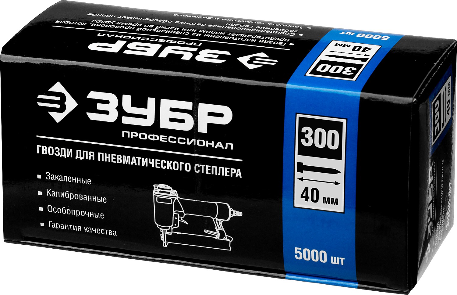 ЗУБР тип 18GA (47/300/F) 40 мм, 5000 шт, гвозди для нейлера, Профессионал (31830-40)