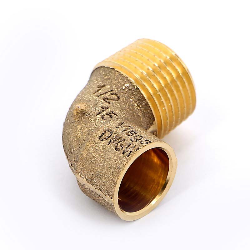 Угол 90° переходной пайка - НР 15 x 1/2" VIEGA бронза