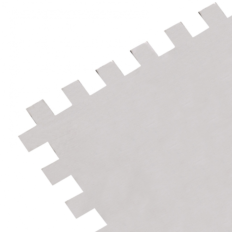 Гладилка из нержавеющей стали, 280 х 130 мм, зеркальная полировка, пластмассовая ручка, зуб 4 х 4 мм Matrix (86780)