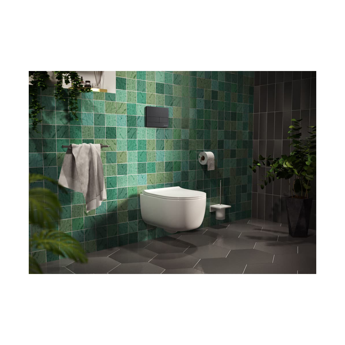 Инсталляция рамная для подвесного унитаза "novum" с кнопкой l5 (черный) (1) "berges"