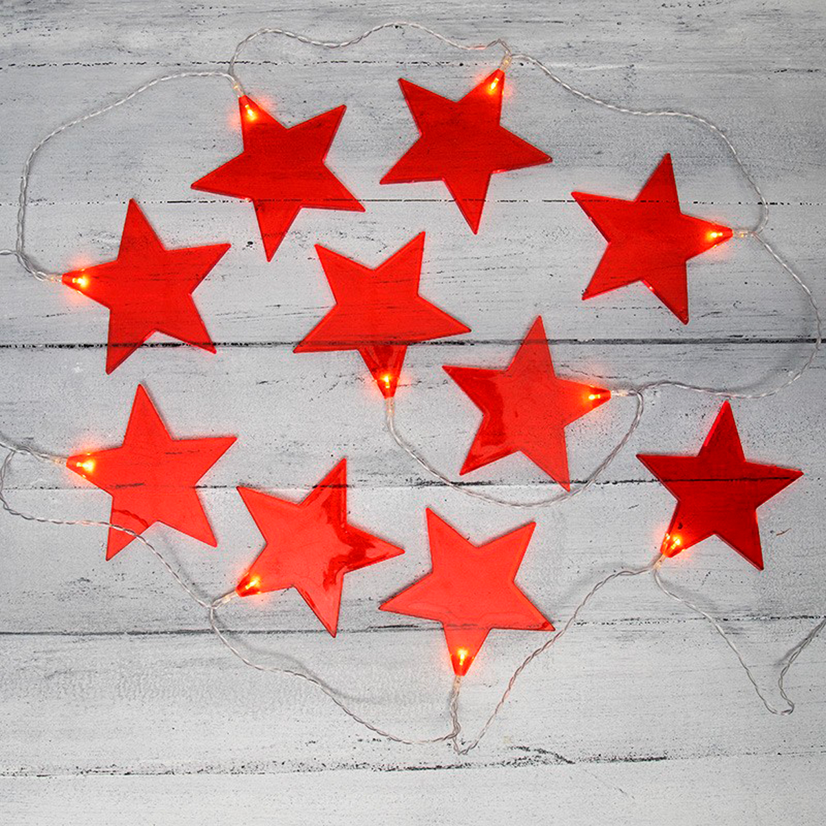 Электрогирлянда "звездопад" красная 2,25 м, 10 теплых ламп (1/60) "neon-night" 304-002