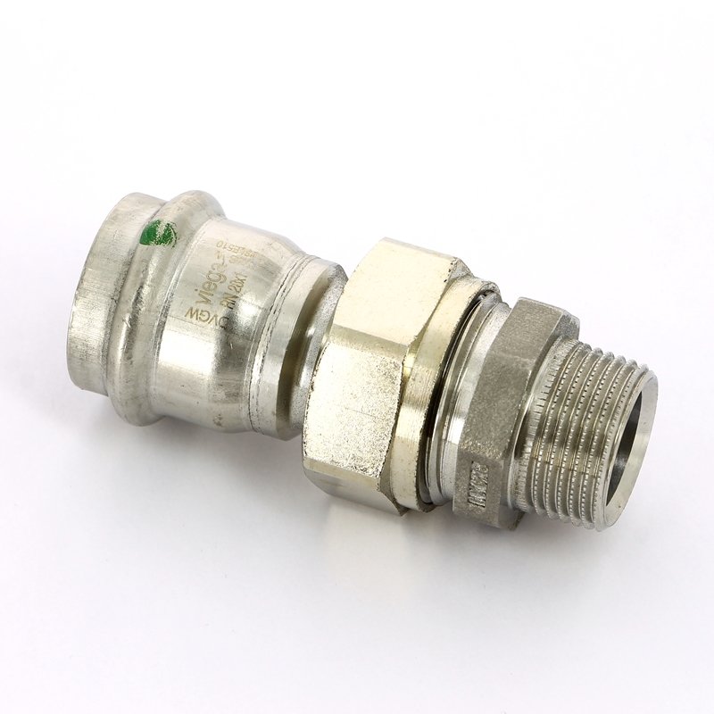 Муфта пресс-Н разъёмная 28x3/4" с плоской прокладкой нержавеющая сталь Sanpress Inox VIEGA