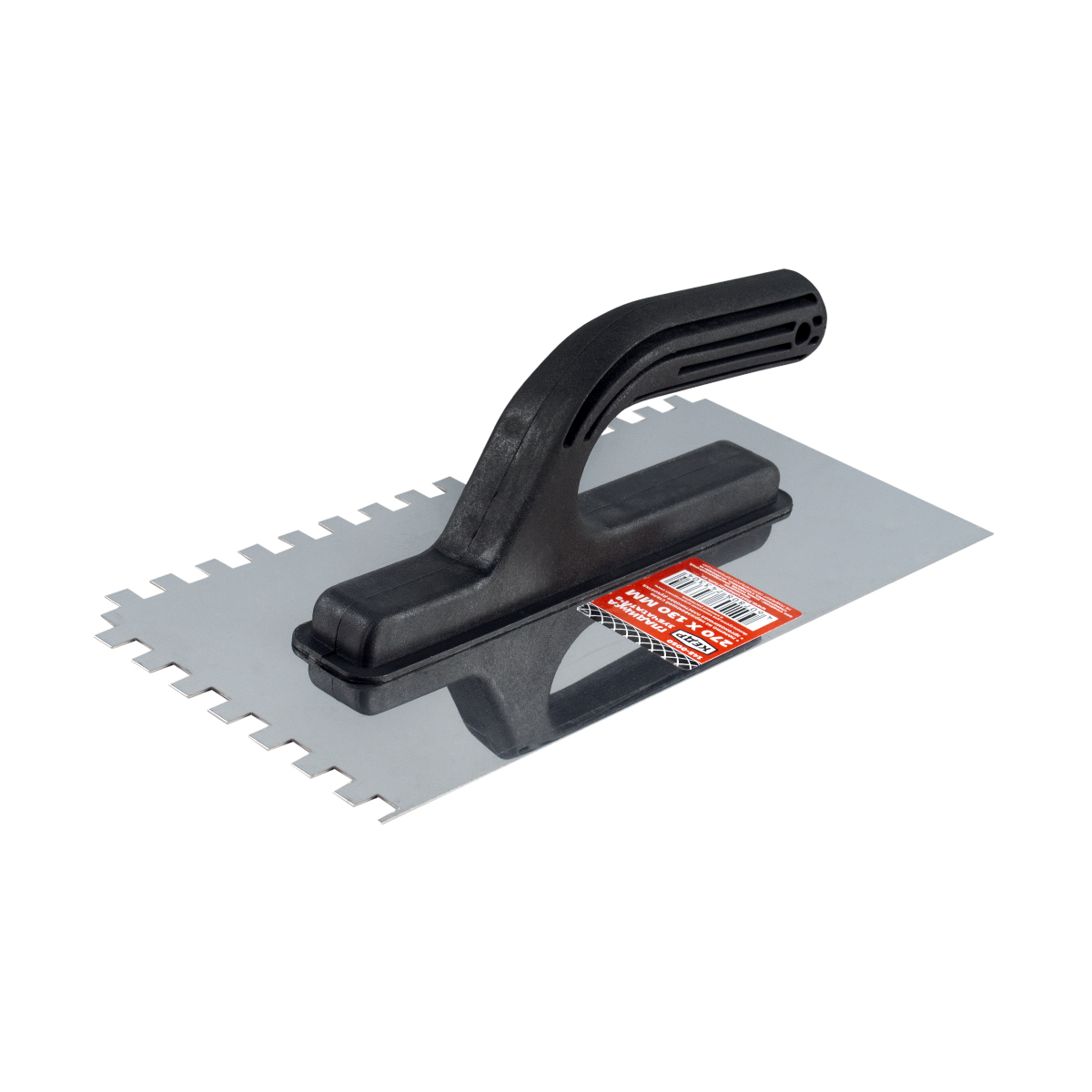 Гладилка зубчатая нержав. 270 х 130 мм пластм. ручка зуб 8 х 8 мм (1/24) "кедр" 145-0050