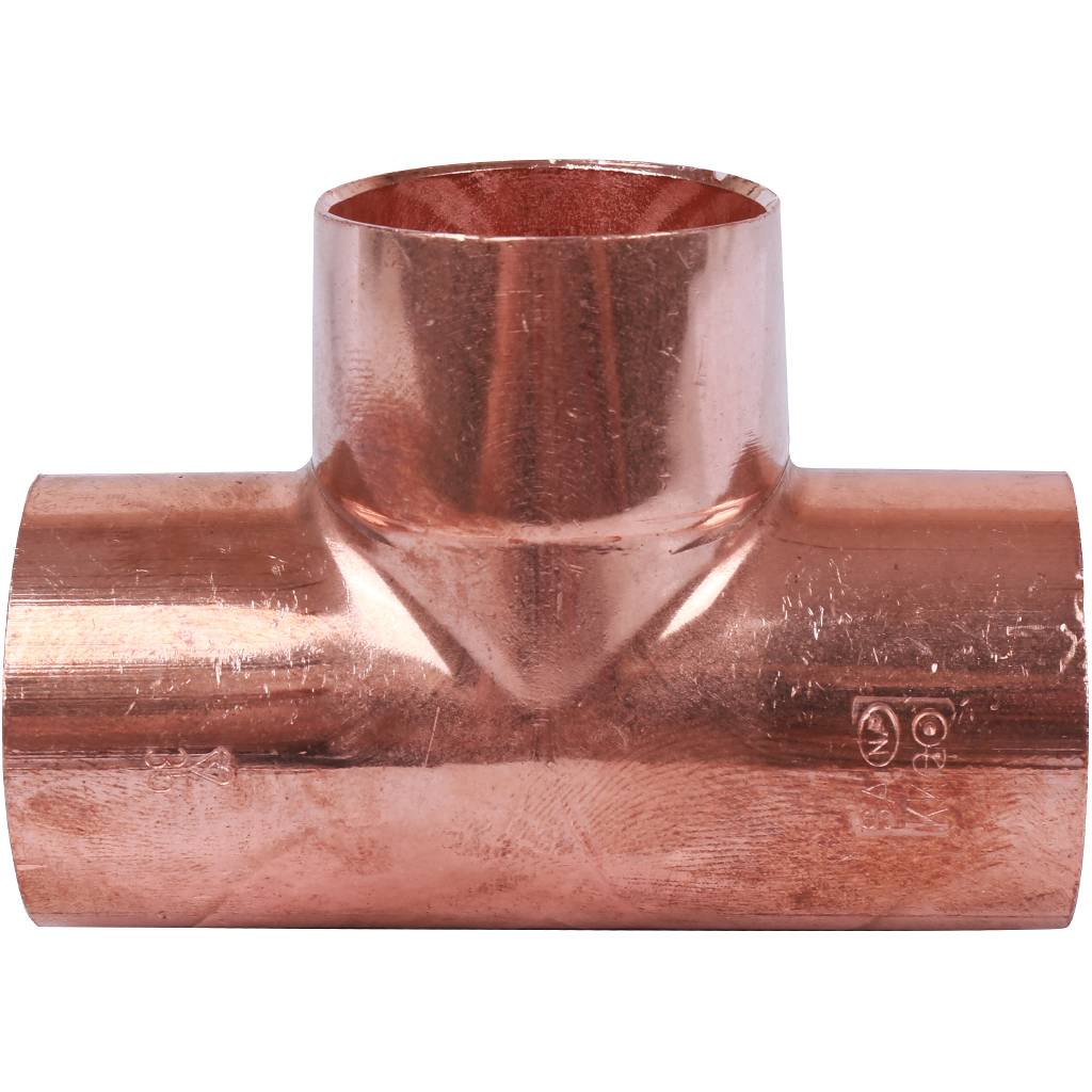 Тройник 35 мм медный равнопроходной под пайку SANHA 1513035
