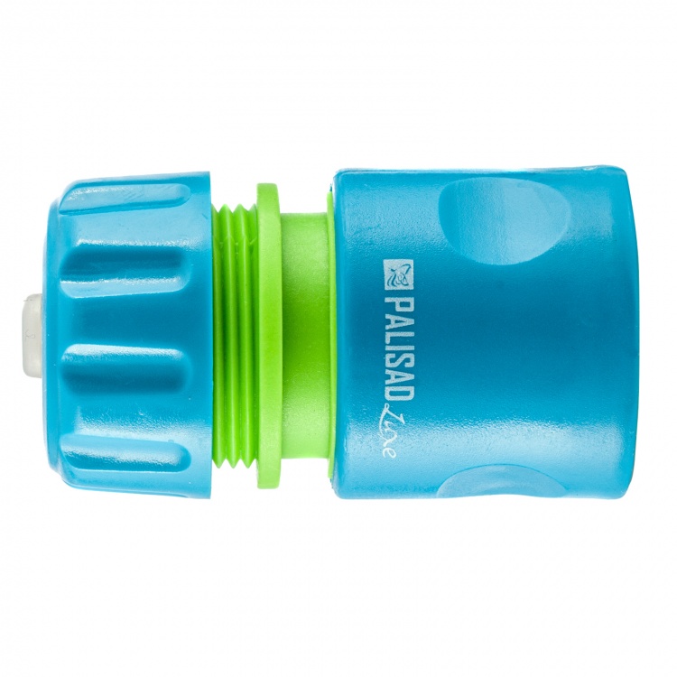 Соединитель пластмассовый, быстросъемный для шланга 1/2, аквастоп, однокомпонентный Palisad Luxe (66258)