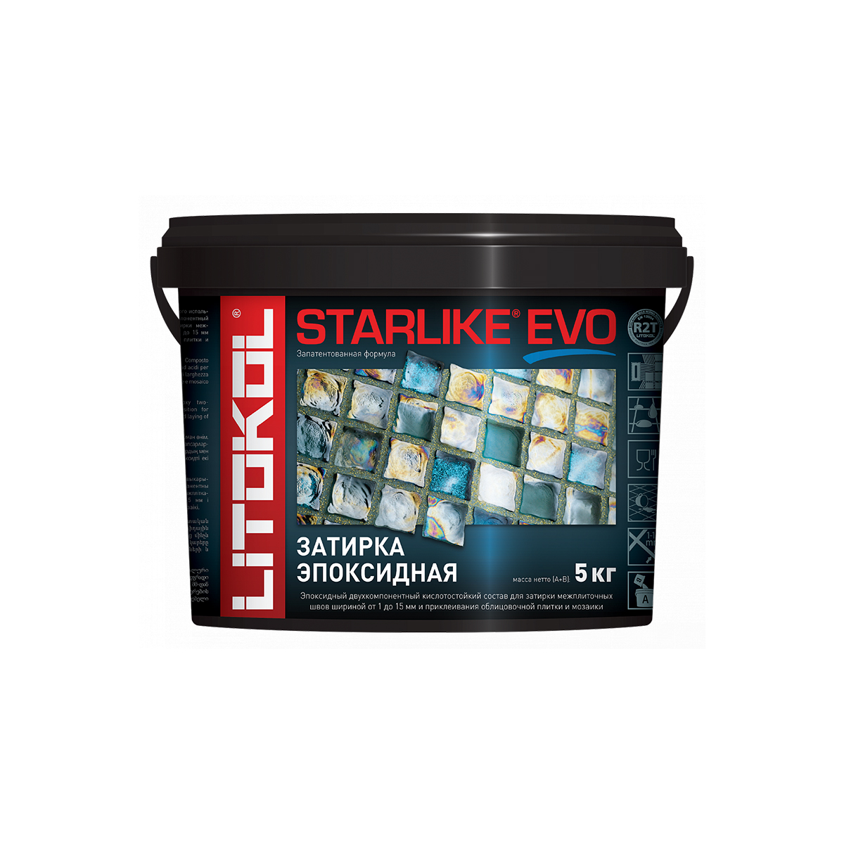 Затирка эпоксидная 2-х комп. "starlike evo" s.145 nero carbonio, ведро 5 кг (1) litokol