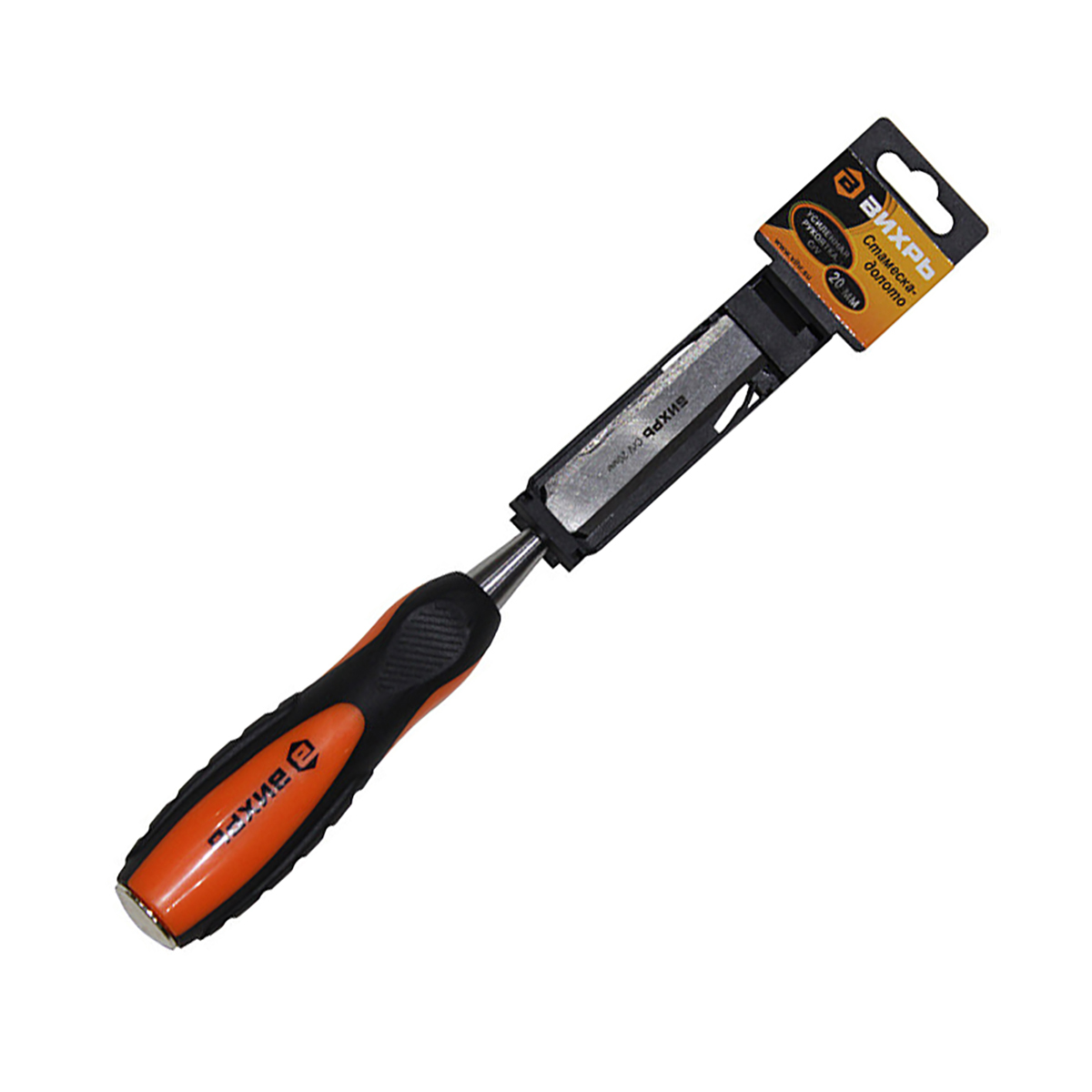 Стамеска-долото 20 мм двухкомпон.усиленная рукоятка crv (1/12) "вихрь"