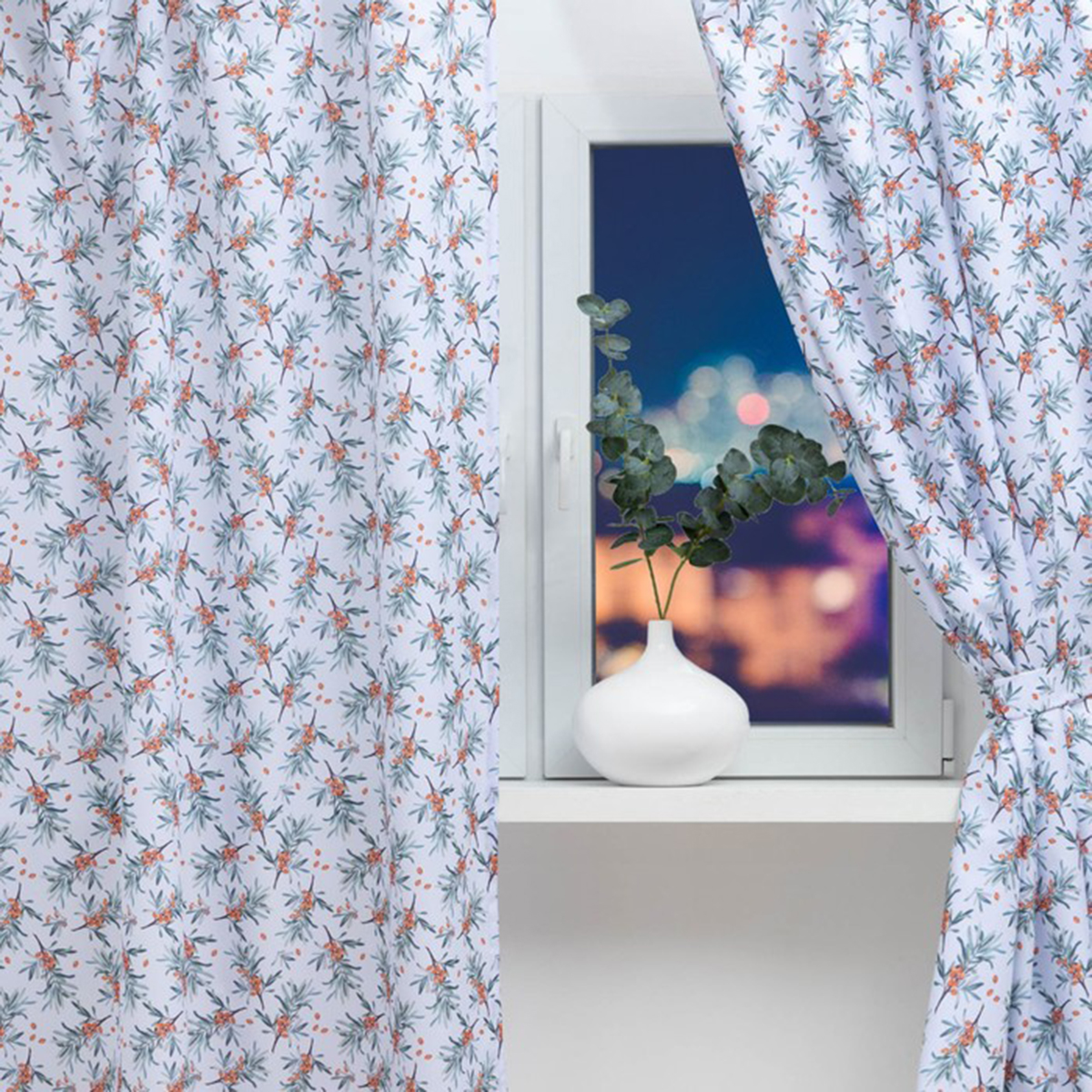 Шторы для кухни "berry garden" 145*180 см компл. 2 шт. с подхватами (1) "этель" 7183004